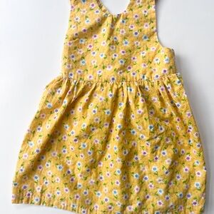 Handmade Yellow Floral Sleeveless Dress